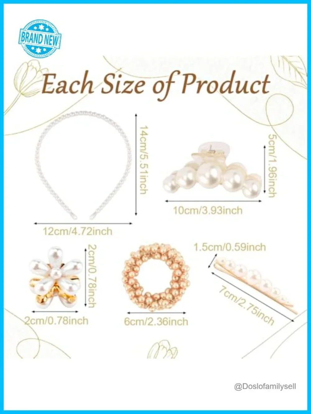19-Piece Pearl Hair Accessories Set Headbands Clips Pins